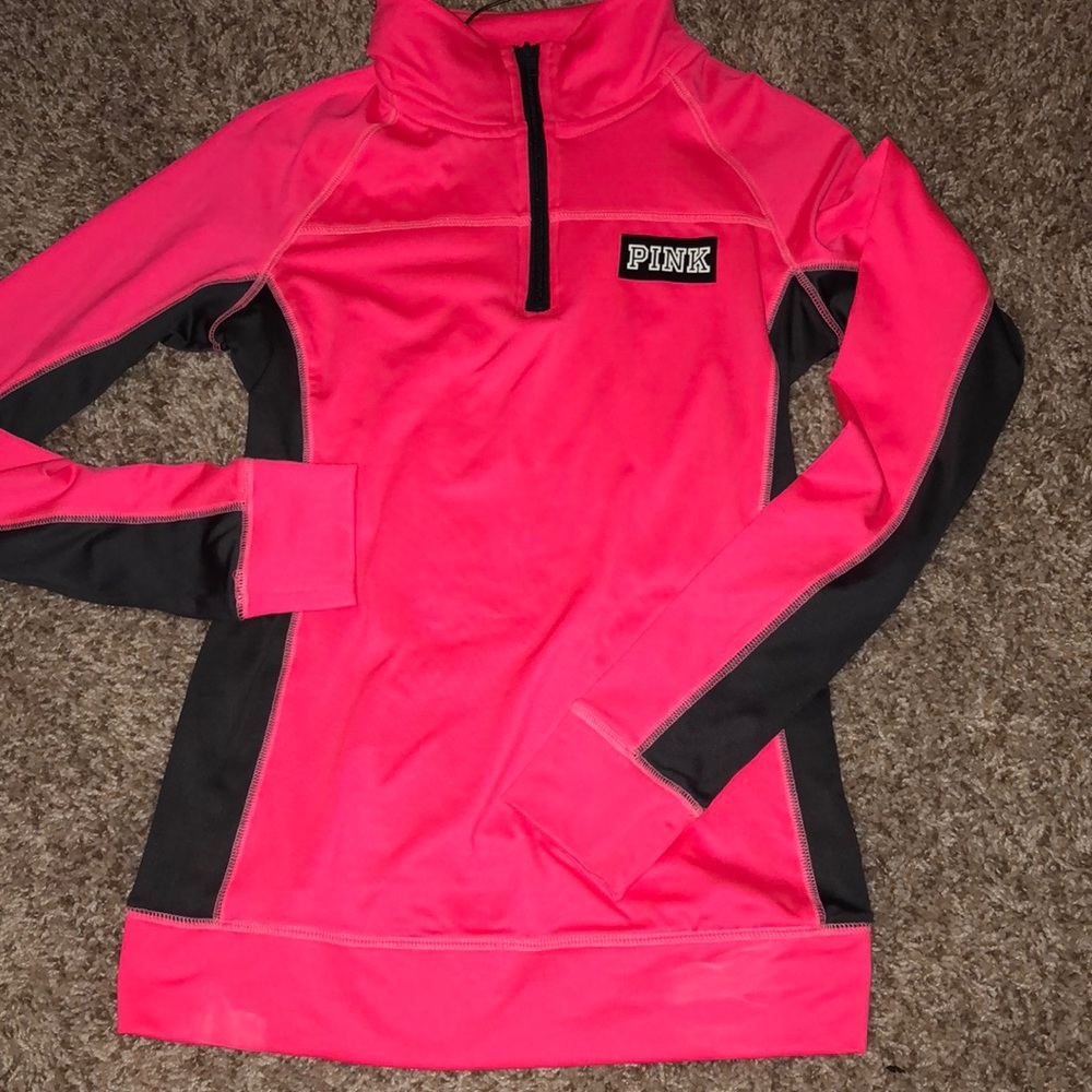 Pink and gray half zip